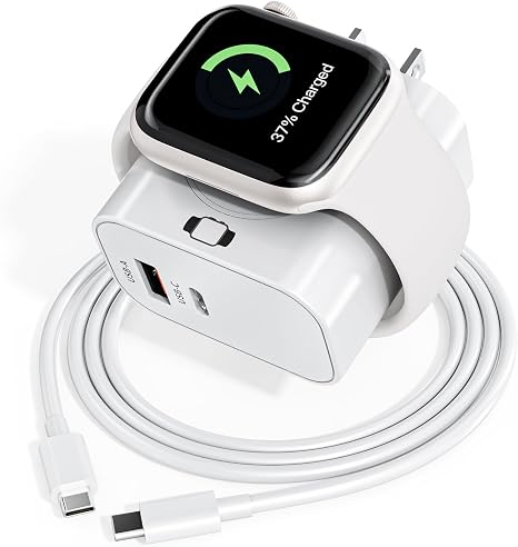 3-in-1 Charging Blocks for Apple Watch,23W Dual Port Compact Charger Block