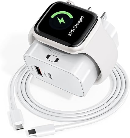 3-in-1 Charging Blocks for Apple Watch,23W Dual Port Compact Charger Block