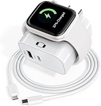 3-in-1 Charging Blocks for Apple Watch,23W Dual Port Compact Charger Block