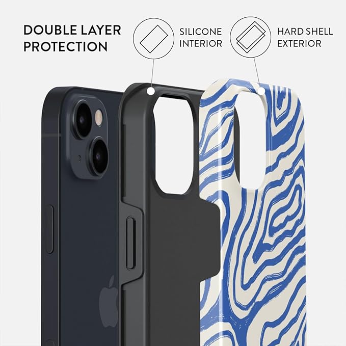 BURGA Phone Case for iPhone 15 - Cute, Trendy, Aesthetic, Pattern Phone Cover, Hard Shell Protection - fits Apple iPhone 15 Case for Women and Men