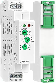 Multifunction Time Delay Relays AC DC 24V-240 Volt, 10A Mini Adjustable Timer Switch ON Off GRT6-M1, with 10 Electrical Timers Relay Control Delay Function for 1 Minute to 10 Days, DIN Rail Mount - Image 1