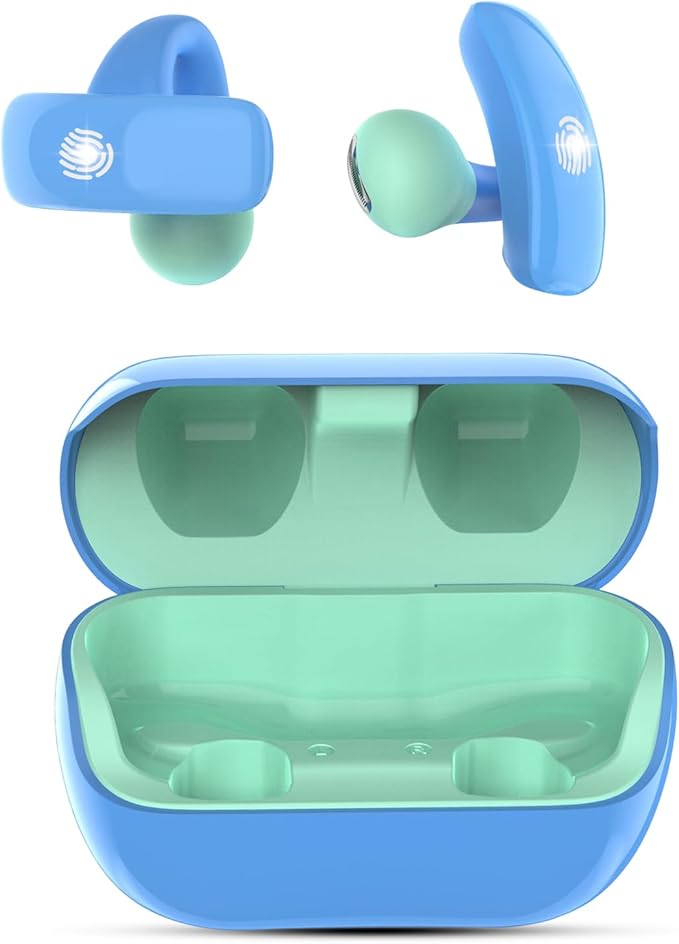 BANIGIPA Kids True Wireless Earbuds, Bluetooth 5.4 Open Ear Headphones for Boys Girls Teens, Light Comfortable, 85dB Healthy Volume Control Protect Hearing, Built-in Mic for Calling School Travel