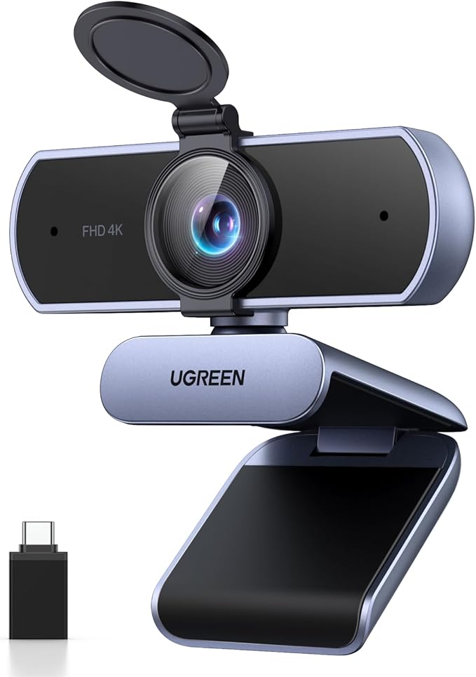 4K Ultra HD Webcam for PC and Mac with Autofocus Noise Canceling Microphone for Video Calls and Streaming