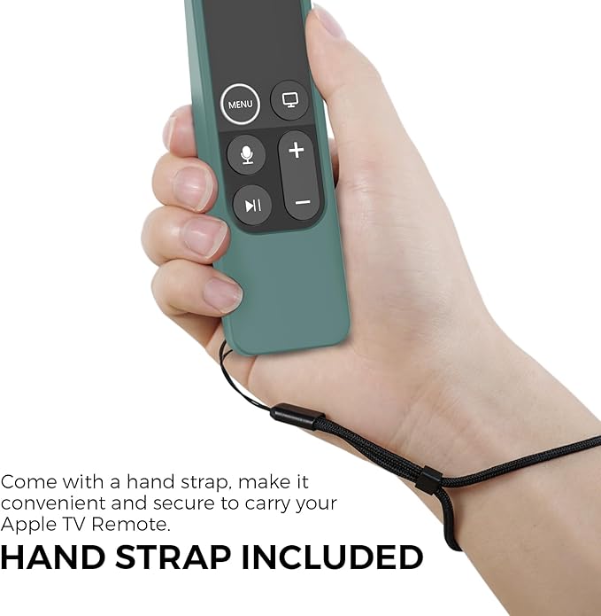 AhaStyle Protective Case for Apple TV Siri Remote [1st Gen] With AirTag Holder, Anti-Slip Silicone Cover Compatible With 2016 TV HD and 2017 4K [1st Generation] (Pine Green)