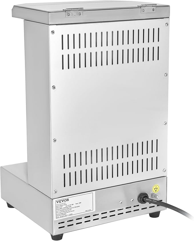 VEVOR Shawarma Grill Machine, 122°F-572°F, 13lbs Capacity, Chicken Shawarma Cooker Machine with 2 Burners, Stainless Steel, Electric Vertical Broiler Gyro Rotisserie Oven for Home and Commercial Use