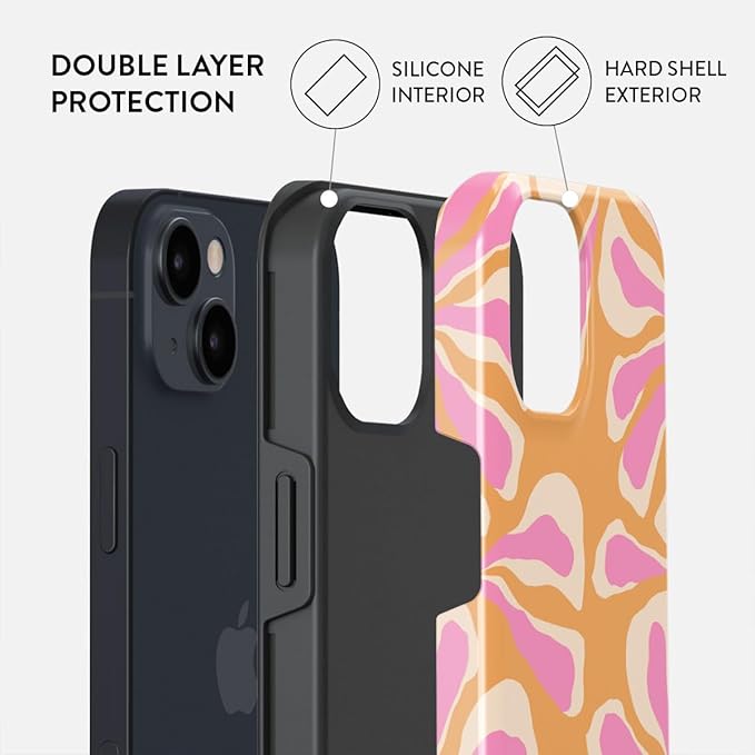 BURGA Phone Case for iPhone 15 - Cute, Trendy, Aesthetic, Pattern Phone Cover, Hard Shell Protection - fits Apple iPhone 15 Case for Women and Men