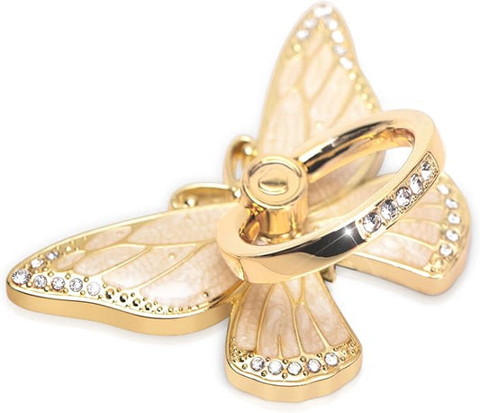Butterfly Cell Phone Ring Grip Holder, 360 Degrees Rotation Phone Ring Grip Stand, Metal Finger Kickstand Compatible with iPhone, Samsung Galaxy, Android Phone