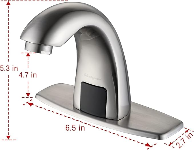 Charmingwater Touchless Bathroom Sink Faucet with Automatic Sensor, Motion Bathroom Faucet with Hole Cover Plate, Brushed Nickel