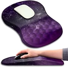 Mouse Pad Wrist Support, Ergonomic Mouse Pad with Massage Dot, Comfortable Computer Mouse Pad for Laptop, Wrist Rest Pain Relief Mousepad with Non-Slip PU Base for Office & Home, 12 x 8 in - Image 1
