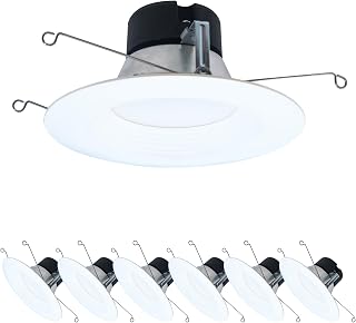 Halo LT 5/6 inch LED recessed Can light Trim, 3000K, dimmable, 600lm 6PK