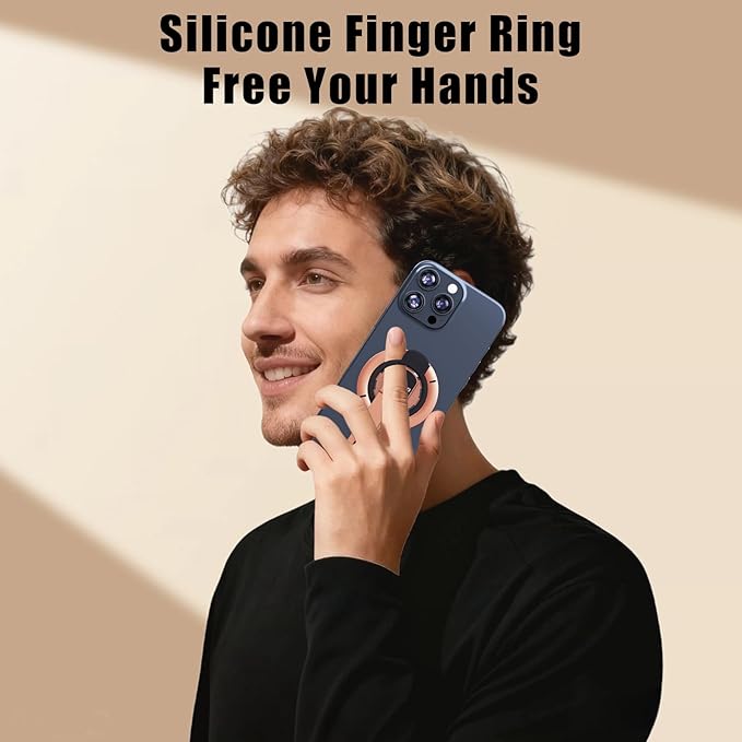 3-in-1 Magnetic Phone Grip Stand with 360° Roration Angle Adjustment, Silicone Finger Ring & Fidget Toy Design, Gym Dual-Sided Magnetic Phone Kickstand for All Phones