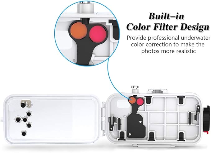Waterproof Case for iPhone X/XS 60M/195FT Underwater O Ring Full Sealed Cover Snowproof Shockproof Dirtproof IPX8 Certified (White)