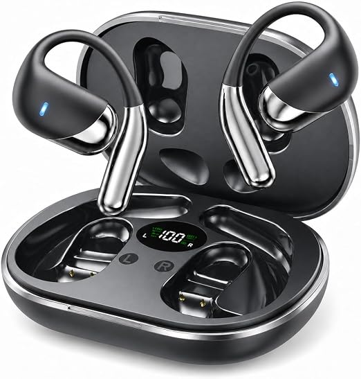 Open Ear Headphones with Earhooks80H Battery IPX7 Waterproof