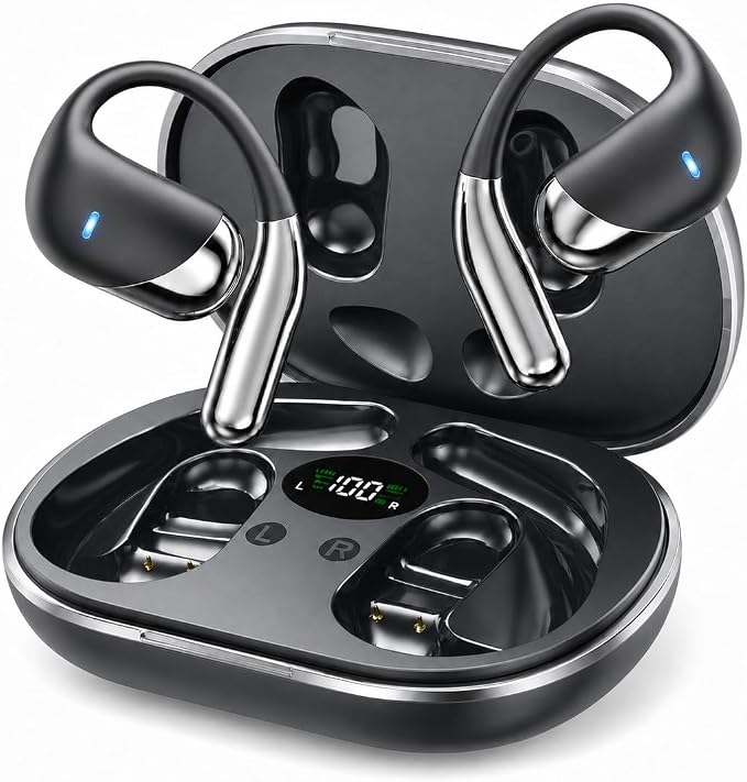 Open Ear Headphones with Earhooks80H Battery IPX7 Waterproof