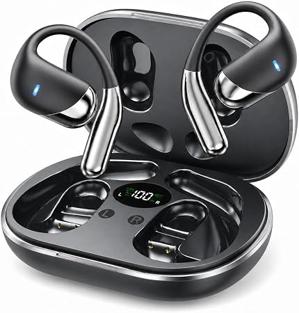 Open Ear Headphones with Earhooks80H Battery IPX7 Waterproof