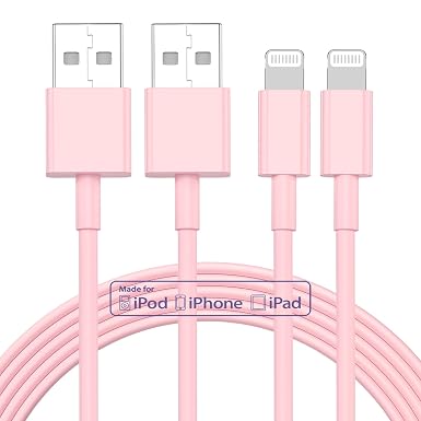 2pack 10ft iPhone Charger, [Apple MFi Certified] Long iPhone Charger Cord 10 ft, Apple Lightning to USB Cable, 10 Foot Fast Charging Cords for iPhone Charger 14/13/12/11/13 Pro/13 Max/X/XS/XR/XS,Pink - Image 3