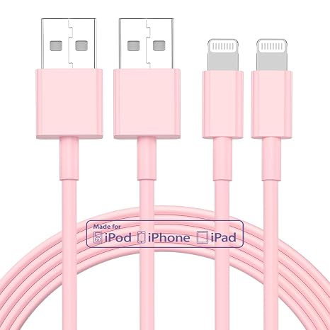 2pack 10ft iPhone Charger, [Apple MFi Certified] Long iPhone Charger Cord 10 ft, Apple Lightning to USB Cable, 10 Foot Fast Charging Cords for iPhone Charger 14/13/12/11/13 Pro/13 Max/X/XS/XR/XS,Pink - Image 5