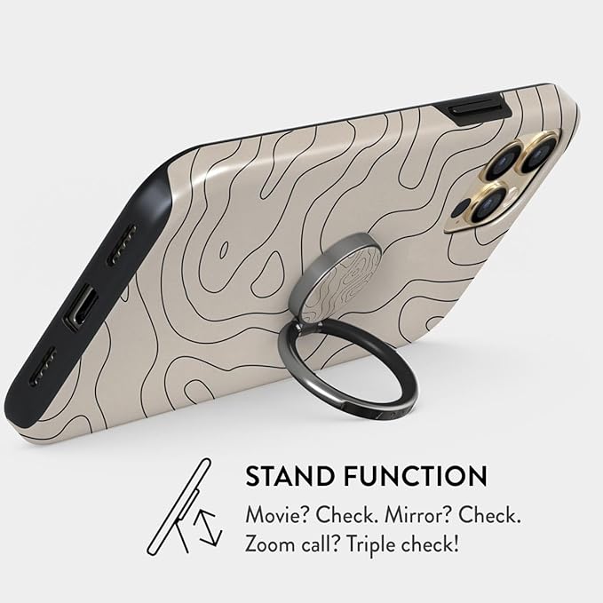 BURGA Cell Phone Ring, Holder Grip and Stand - Finger Phone Grip for Back of Smartphone Case, Kickstand 360 Rotation, Universal Ring for iPhone Samsung Galaxy Huawei Google Pixel, Stylish Accessories
