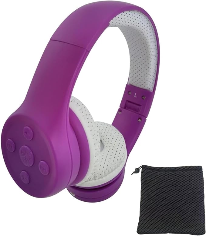 Girls Wireless Headphones, Bluetooth Kids Headphones,5 Button Easy Use, 93db Volume Limited with Built-in Mic for Cell Phones TV Tablet Amazon fire School Network Boys Girls (Purple)