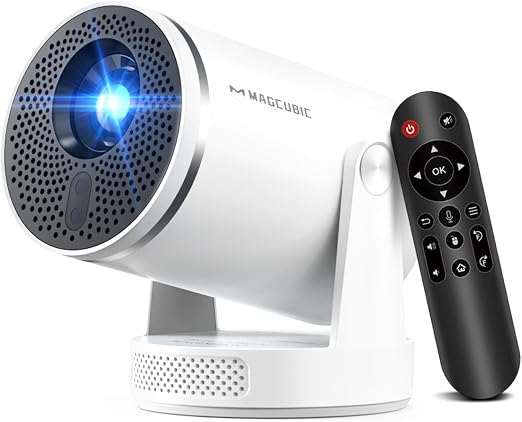 Mini Projector with Wifi 6 and Bluetooth 5.4, Smart Portable Projector 4K Support, Android 14 & 400 ANSI, Auto Focus & Keystone, 1080P Small Proyector Magcubic HY320Pro for Bedroom, Movie, Outdoor