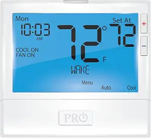 PRO1 T805 Single Stage Programmable Wall Thermostat for 1 Heat/1 Cool Conventional Systems, Conventional Digital Thermostat for Home