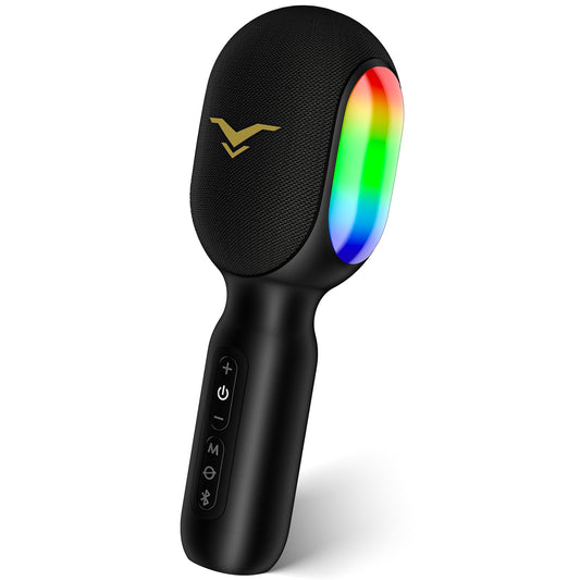 Bluetooth Karaoke Microphone, Portable Car Karaoke Microphone with Duet Mode, Dynamic Lights, Built-in Speaker, Vocal Remover, Music Recording, Gift for Adults & Kids, Wireless Karaoke Mic for Home