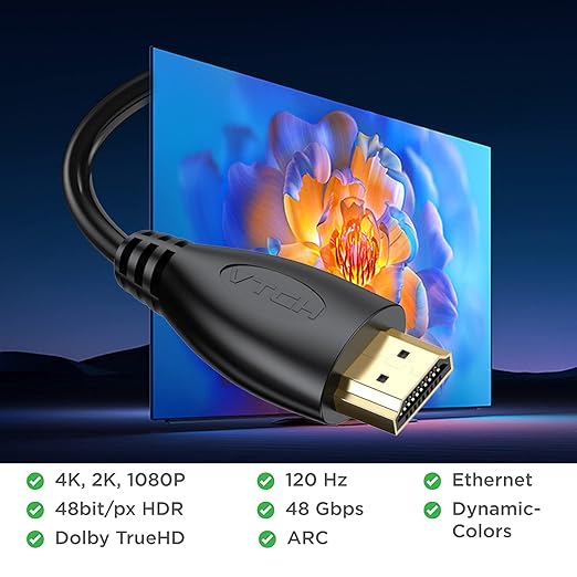 4K HDMI Cable 1FT 10-Pack, High Speed HDMI 2.0 Cable Supports ARC & CL3 Rated for Laptop, Soundbar, Monitor, PS5, PS4, Xbox One, Fire TV, etc