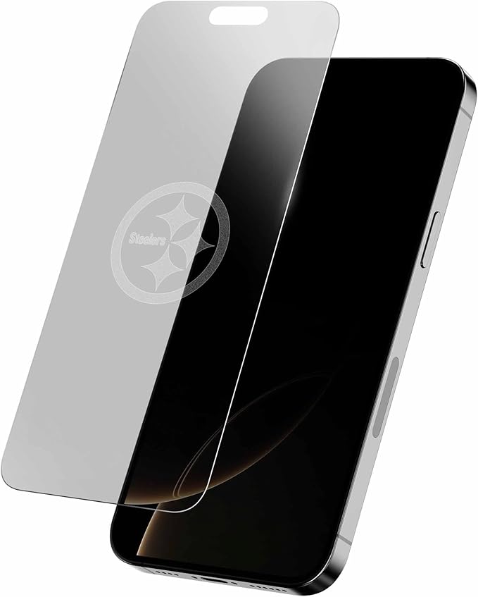 NFL Pittsburgh Steelers Clear Screen Protector for 14 Pro Max - with Disappearing Logo - Scratch-Resistant and Easy-to-Install Screen Protectors (Includes Installation Tray)