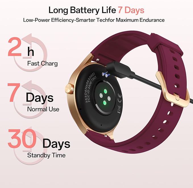 Smart Watches for Women,1.57" HD Touchscreen SmartWatch(2 Bands) with Bluetooth Calls (Make/Answer),Fitness Tracker with Heart Rate/Sp02/Sleep Monitor,110+ Sport Modes (Purple, 1.57)