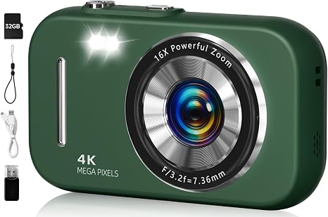 Digital Camera,4K 48MP Portable Camera with Anti Shake, 16X Zoom, Digital Camera for Teens with Beauty, 32GB Card, 21 Filters, Best for Kid Children Teen Student Girl Boy - Image 5