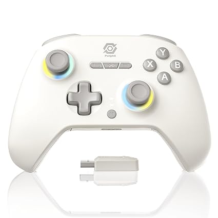 PeriphX Wireless PC Controller with 1000Hz Polling Rate, Switchable Hall and Tactile Triggers（Long/Short Travel Triggers）, Hall Joysticks, Turbo, Macro, RGB Lighting, 2.4G Bluetooth Wired, Compatible with Windows PC/ Switch1,2/Steam Deck/Android/iOS