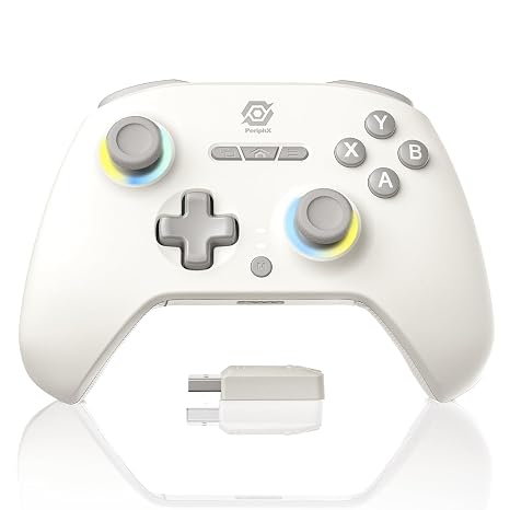 PeriphX Wireless PC Controller with 1000Hz Polling Rate, Switchable Hall and Tactile Triggers（Long/Short Travel Triggers）, Hall Joysticks, Turbo, Macro, RGB Lighting, 2.4G Bluetooth Wired, Compatible with Windows PC/ Switch1,2/Steam Deck/Android/iOS