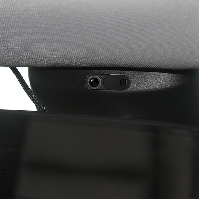 Camera Cover, Self-adhesive Sliding Webcam Cover for Protecting Privacy, Car Interior modification Accessory, Compatible with Tesla Model 3 and Model Y 2017-2023 (Black)