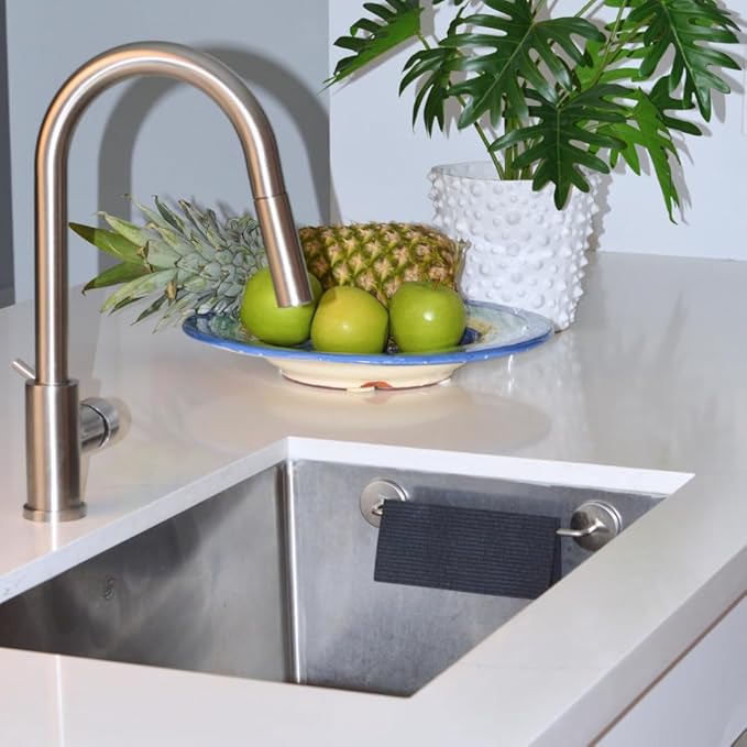 Stainless Steel Dish Cloth Rail for Kitchen, Kitchen Towel Holder, Swedish Dishcloth Holder, Dish rag Hanger, Dish Towel Holder for All Types of Sinks and Smooth Surfaces