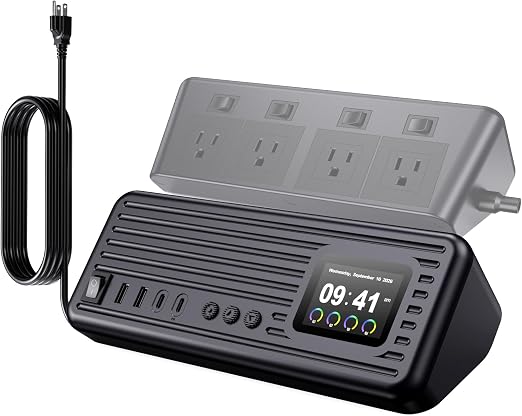 Surge Protector Power Strip with Control Switch, Multi Plug Extension Cord
