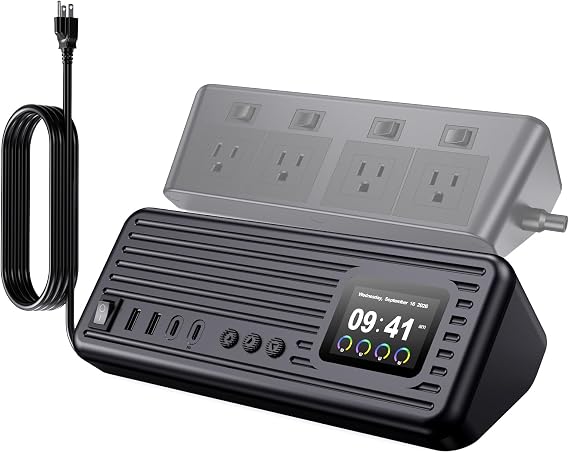 Surge Protector Power Strip with Control Switch, Multi Plug Extension Cord