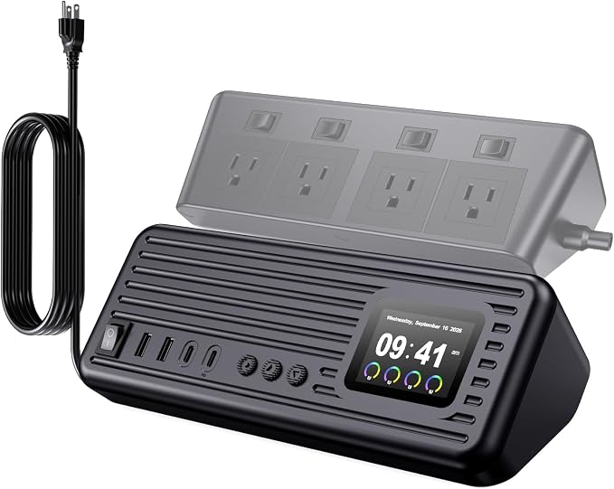 Surge Protector Power Strip with Control Switch, Multi Plug Extension Cord