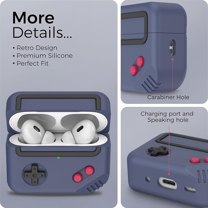 for AirPods Pro 3 Case - 2025 Silicone Game Console Design Case for Apple AirPods Pro 3rd Generation, Cute Airpod Pro 3 Cover for Men/Women (Midnight Blue)