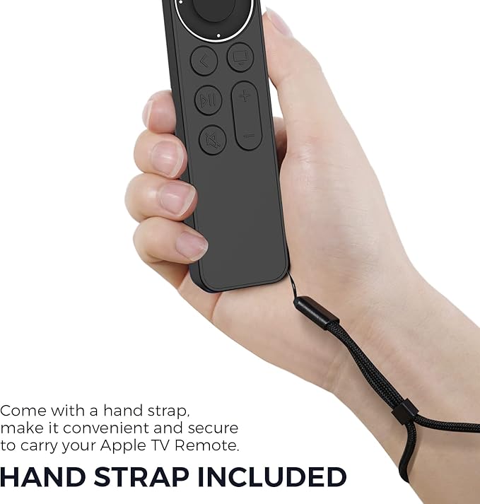 LJFLYXRI Silicone Case Compatible with The 2021/2022 Apple TV Siri Remote (2nd Gen/3rd Gen), Anti-Slipping Durable Full Protection Perfect Access, Shock Absorption Washable Case (Black)