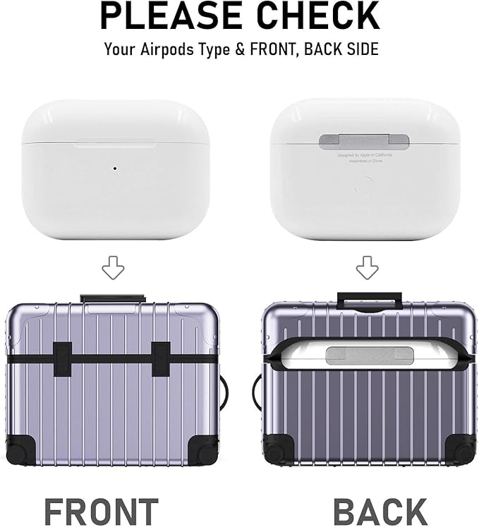 KOREDA for AirPods Pro 2nd/1st Generation Case, Cute Funny Suitcase Design Case for Airpods Pro 2, Fashion Protective Hard Cover for Women Men with Keychain