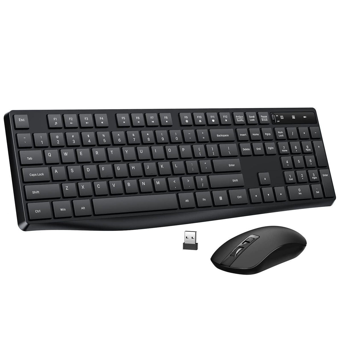 2.4G Wireless Keyboard Mouse Combo, Full-Sized for Computer- Black - Image 1