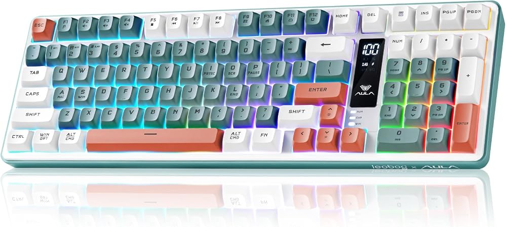 Aula S99pro V2 Full Size Gaming Keyboard,Wireless Creamy Membrane Keyboard