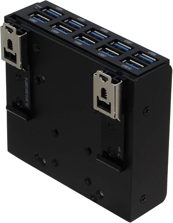 SEDNA - USB 3.1 Gen 1 (USB 3.0) 10 Port DIN-Rail Mounting Hub, for Industrial Control/Server Cabinet mounting Applications