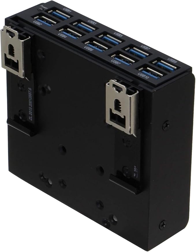 SEDNA - USB 3.1 Gen 1 (USB 3.0) 10 Port DIN-Rail Mounting Hub, for Industrial Control/Server Cabinet mounting Applications