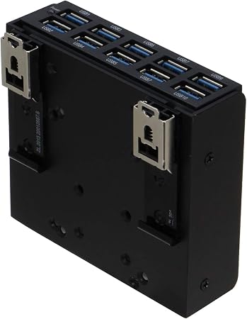 SEDNA - USB 3.1 Gen 1 (USB 3.0) 10 Port DIN-Rail Mounting Hub, for Industrial Control/Server Cabinet mounting Applications