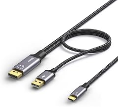 DisplayPort to USB C Cable with Power, 4K@60Hz DP to USB-C Adapter 6FT - Image 1