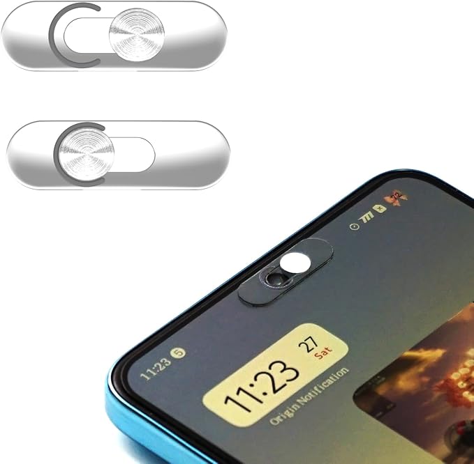 Ultra-Thin Webcam Privacy Cover Slider 2-Pack for Laptop Phone and iPad Silver