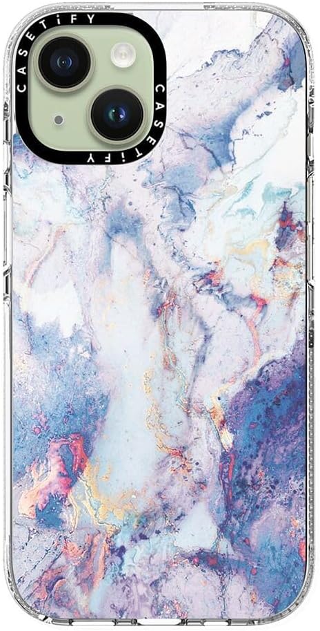 CASETiFY Clear iPhone 15 Case [Not Yellowing / 6.6 ft. 3X Military Grade Drop Protection/Compatible with Magsafe] - marble051 - Clear
