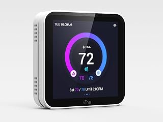 Vine Smart Thermostat - WiFi Programmable Thermostat for House - Compatible with Alexa and Google Assistant, 4.0" Touch Screen Christmas Valentine's Day Optional Wallpaper, C-Wire Required
