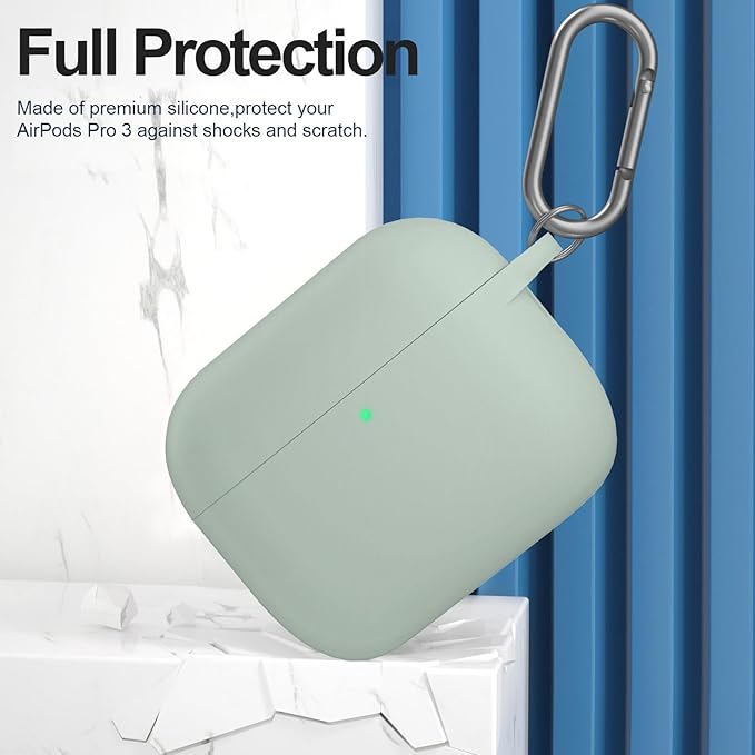 ATUAT for AirPods Pro 3 Case Cover with Cleaner, Protective Soft Silicone Skin with Keychain for Women Men for Apple AirPods Pro 3rd Generation Case(2025), Front LED Visible, Fog